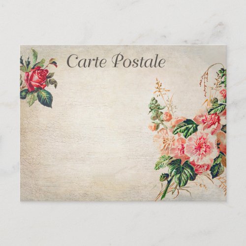 Vintage Floral Flowers Rose Blossoms Postcard