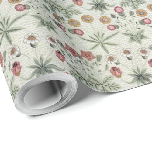 Vintage Floral Flowers William Morris Daisy Wrappi Wrapping Paper