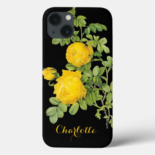 Vintage Floral Flowers Yellow Roses by Redoute iPhone 13 Case
