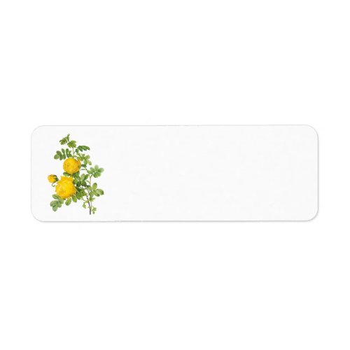 Vintage Floral Flowers Yellow Roses by Redoute Label