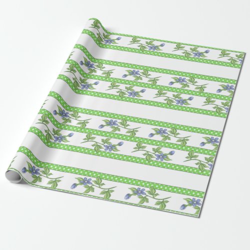 Vintage Floral Forget me Not Wrapping Paper