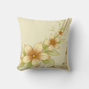 Vintage Floral Frame Throw Pillow