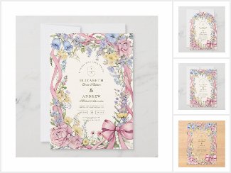 Vintage floral frame wedding
