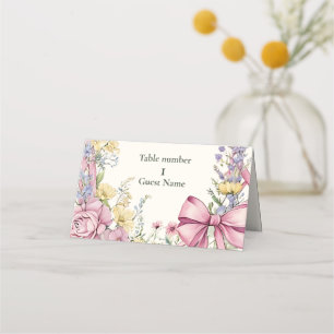 Vintage floral frame wedding place card