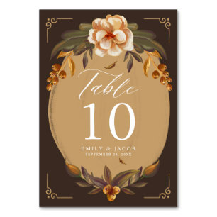 Vintage Floral Frame Wedding Table Number