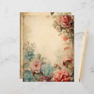 Vintage Floral Frames Scrapbook Paper