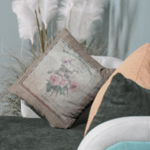 Vintage Floral French Country Burlap