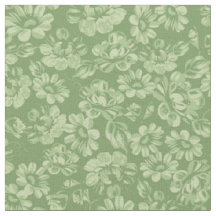 Vintage Floral French Country Green Flowers
