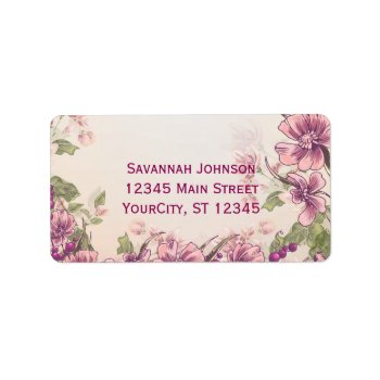 Vintage Floral Garden Custom Address Labels by WillowTreePrints at Zazzle