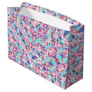 Vintage floral garden large gift bag