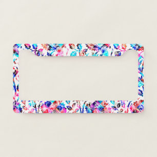 Vintage floral garden license plate frame