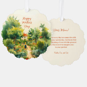 Vintage Floral Garden Mother's Day Ornament Card