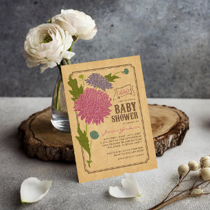 Vintage Floral Garden Party Baby Shower Invite