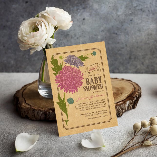 Vintage Floral Garden Party Baby Shower Invite (Creator Uploaded)