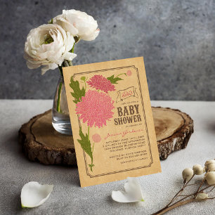Vintage Floral Garden Party Baby Shower Invite