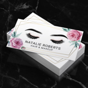 Vintage Floral Geometric Gold Frame Beauty Salon Business Card