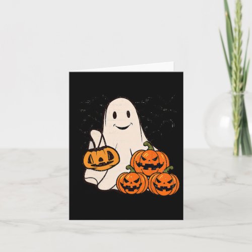 Vintage Floral Ghost Cute Halloween Costume Funny  Card