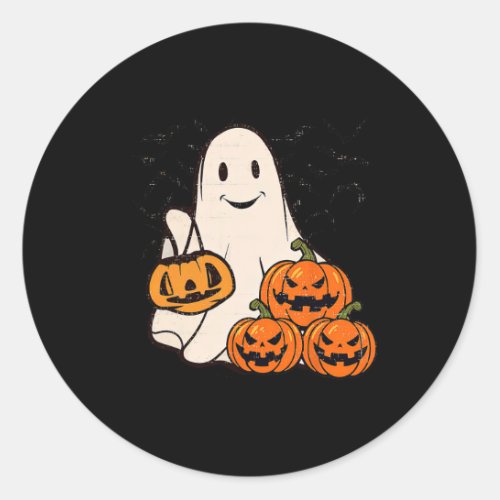 Vintage Floral Ghost Cute Halloween Costume Funny  Classic Round Sticker