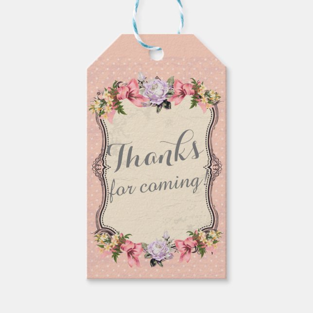 vintage  floral Gift Tags (Front)