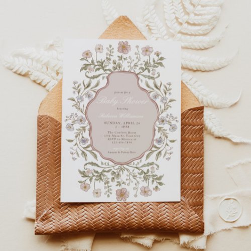 Vintage Floral Girls Baby Shower