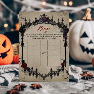 Vintage Floral Gothic Baby Shower Bingo Game