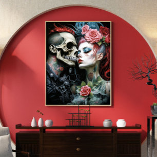 Vintage Floral Gothic Punk Love Couple Decoupage Tissue Paper