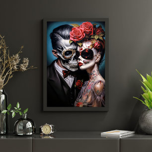 Vintage Floral Gothic Punk Love Couple Decoupage Tissue Paper