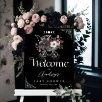Vintage Floral Gothic Stroller Baby Shower Welcome Foam Board