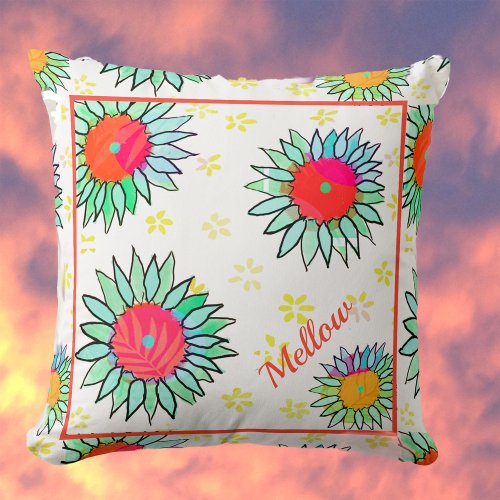 Vintage Floral Graphic Love Throw Pillow