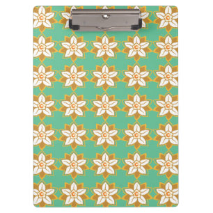 Vintage Floral green and yellow Jonquil pattern Clipboard