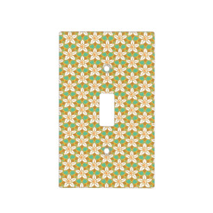 Vintage Floral green and yellow Jonquil pattern Light Switch Cover