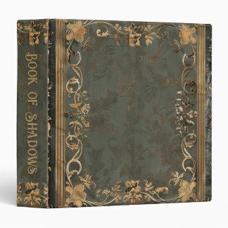 Vintage Floral Green & Gold Book of Shadows 3 Ring Binder