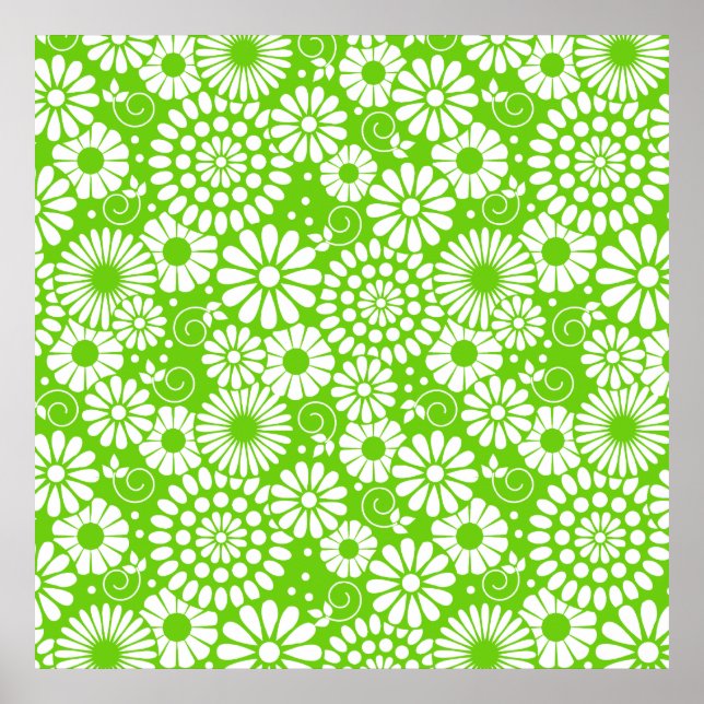 Vintage floral green Poster (Front)