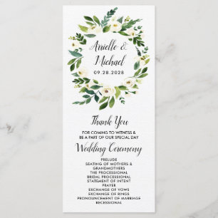 Vintage Floral Greenery Garden Wedding Programs