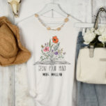 Vintage Floral Grow Your Mind Teacher T-shirt at Zazzle