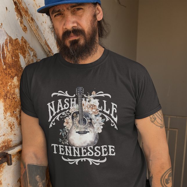 Vintage Floral Guitar Nashville T-Shirt (Creator Uploaded)