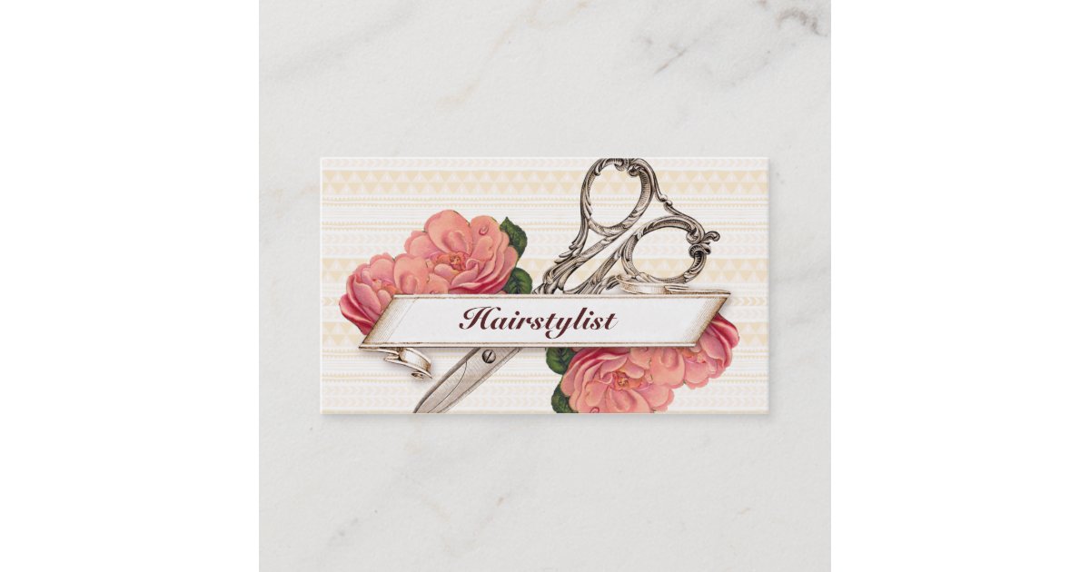 Vintage Floral Hairstylist Hair Stylist Pink Girly Appointment