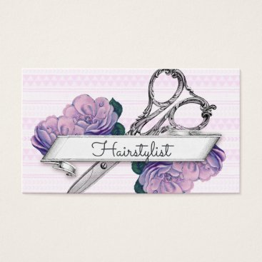 vintage floral hairstylist hair stylist purple business card vintage floral hairstylist hair stylist purple business card