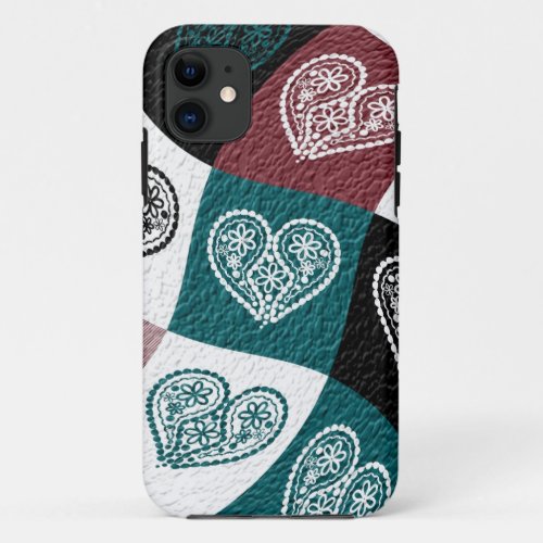 Vintage Floral heart art deco iphone case