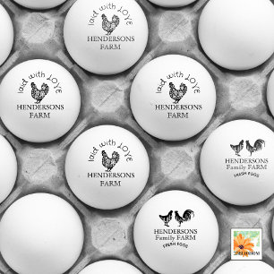 VINTAGE floral hen country farm name Rubber Stamp