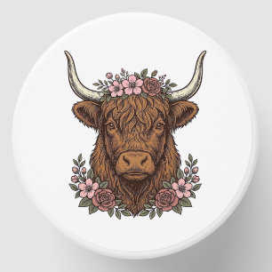 Vintage Floral Highland Cow Vector Shirt Design_1 Mini Candle Favors