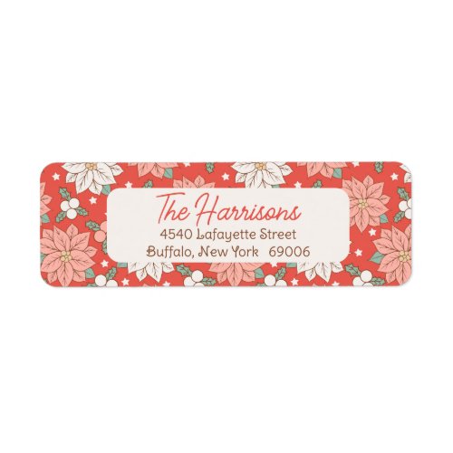 Vintage Floral Holidays Personalized Label