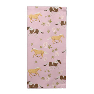 Vintage Floral Horse Pattern Cloth Napkin