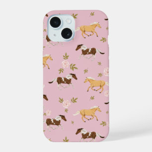 Vintage Floral Horse Pattern iPhone 15 Case