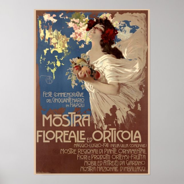 Vintage Floral & Horticultural Show Advertisement Poster (Front)