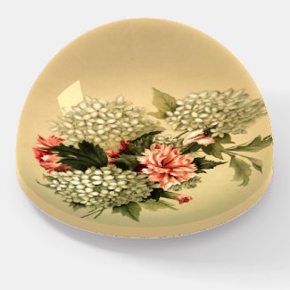 Vintage Floral, Hydrangea and Carnations Paperweight