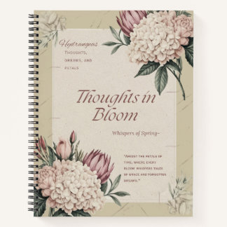 Vintage Floral Hydrangea-Elegant Botanical Design Notebook