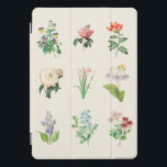 Vintage Floral Illustration Minimalist Botanical<br><div class="desc">This iPad cover features a series of detailed vintage floral illustrations arranged vertically against a soft cream backdrop. The design blends botanical charm with classic elegance,  making it perfect for garden lovers,  nature enthusiasts,  or anyone who appreciates timeless floral art with a refined aesthetic.</div>