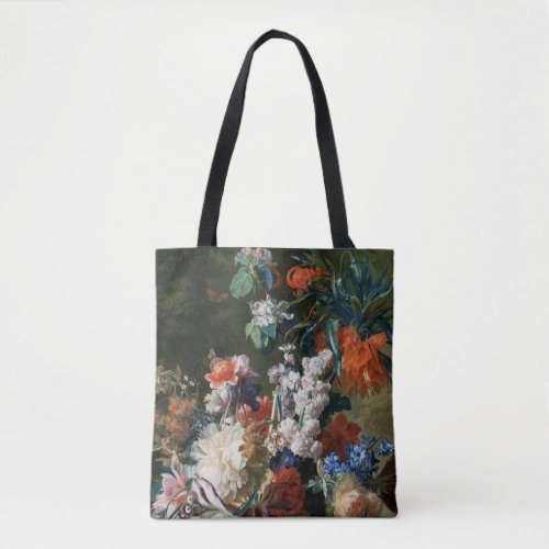 Vintage Floral Jan van Huysum Bouquet of Flowers Tote Bag