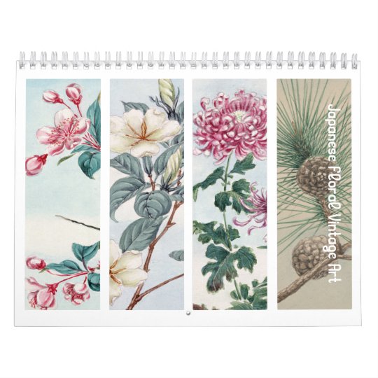 Vintage Floral Japanese Art Calendar